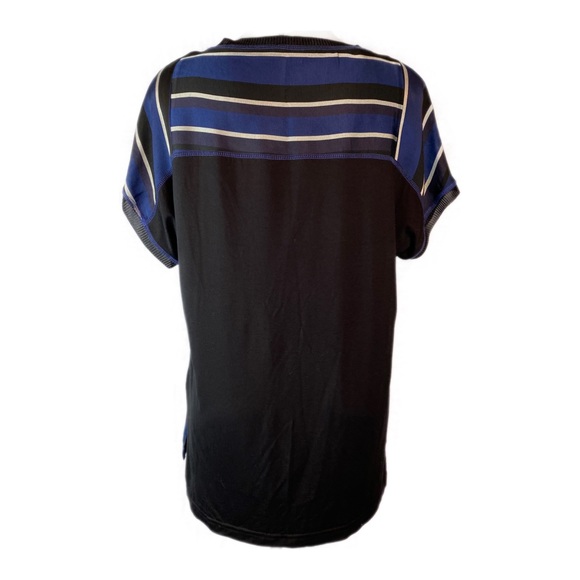 BANDOLERA Navy Black Striped Short Sleeved Top EUC - Picture 3 of 7